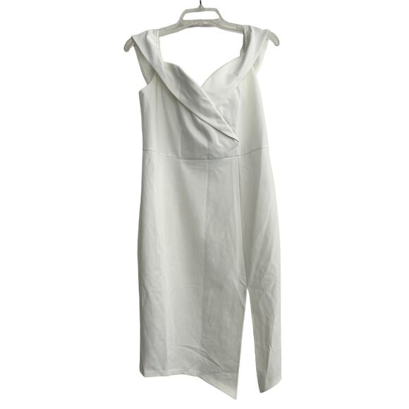 NWT New Style Classic Fashion Women's Size Large Bright White Dress Midi - Picture 1 of 6